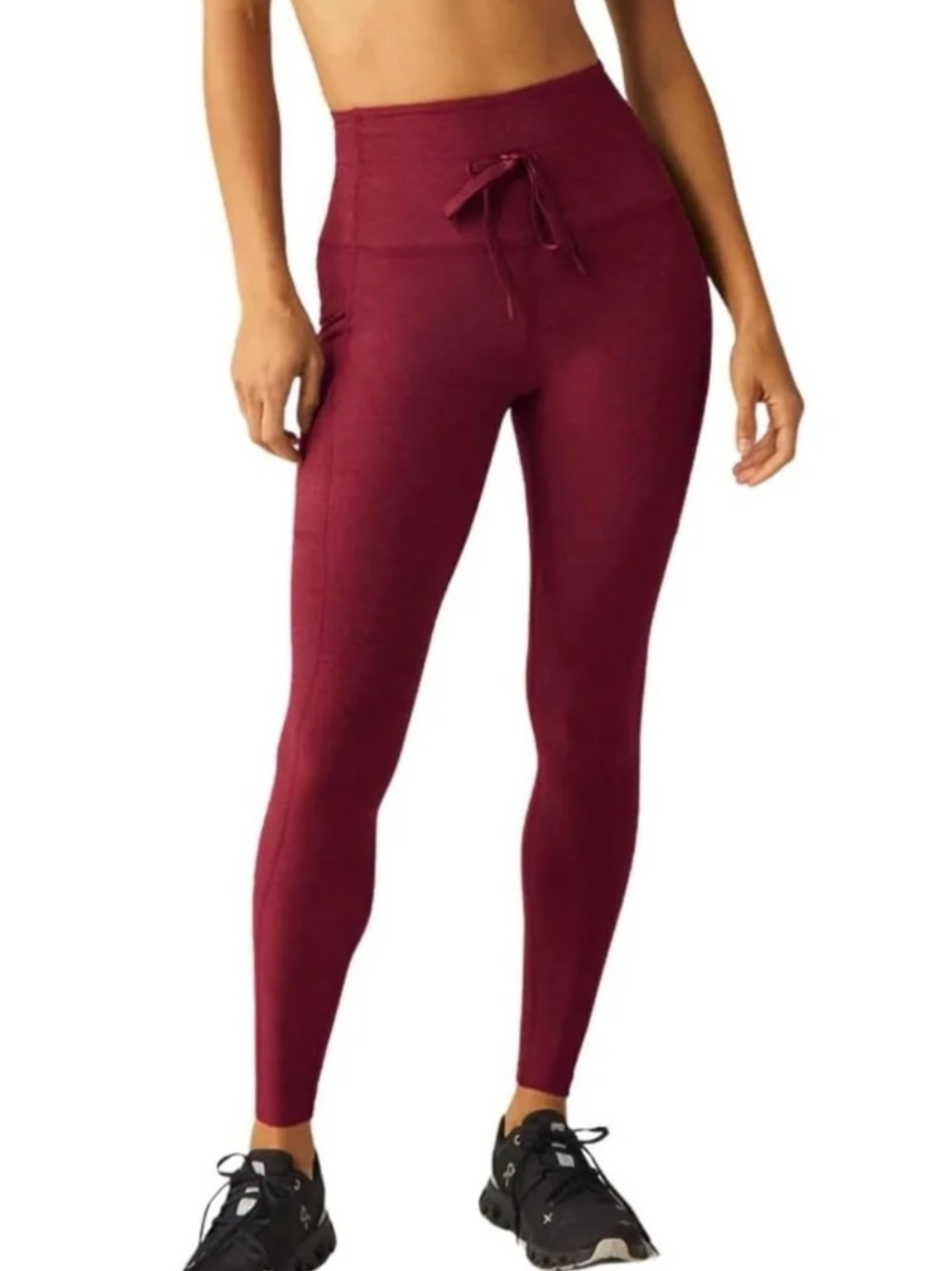 Beyond Yoga Spacedye Go Pocket Midi Legging in Bordeaux Heather